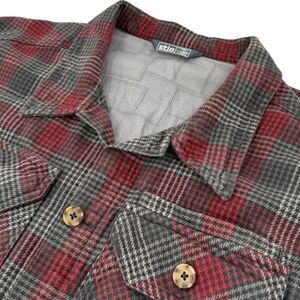 Stio Men's Hutkeeper Flannel Shirt Jacket Shacket Plaid Red/Gray XXL